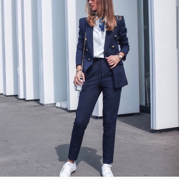 ZARA BALMAIN STYLE DOUBLE BREASTED BLAZER AND SHORTS GOLD BUTTONS - Picture 7 of 15